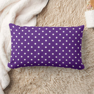 Almofada Lombar Padrão de Bolinhas Roxo Escuro e Bonito