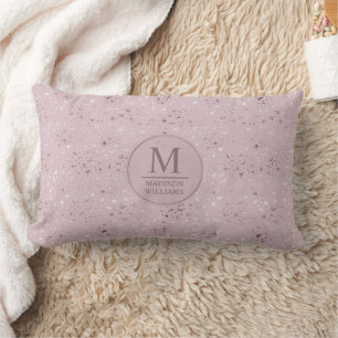 Almofada Lombar Padrão de Brilho Dourado Rosa Pastel Bege Macio Pe