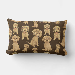 Almofada Lombar Padrão de Cachorro Marrom labradoodle goldendoodle