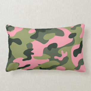 Almofada Lombar Padrão de Camuflagem do Exército Verde Rosa País