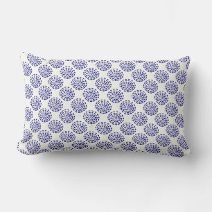 Almofada Lombar Padrão de círculo listrado azul escuro Indigo