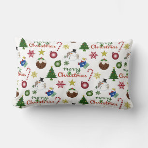 Almofada Lombar Padrão de Combinação de Ilustração de Natal