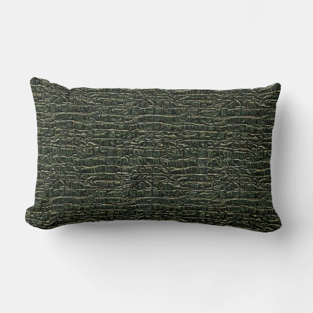 Almofada Lombar Padrão de Design Reptiliano Escuro (Frente)