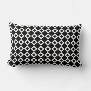 Almofada Lombar Padrão de diamante preto e branco