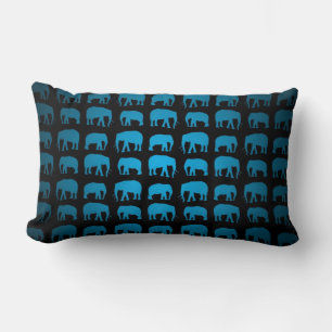 Almofada Lombar Padrão de Elefante Azul