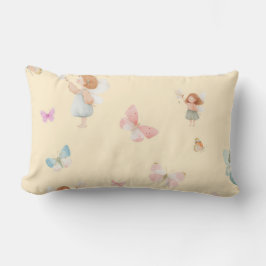 Almofada Lombar Padrão de Fada Pastel Design de Berçário Borboleta
