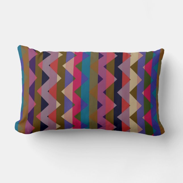 Almofada Lombar Padrão de Faixa Zigzag Aztec Chevron 10 (Frente)