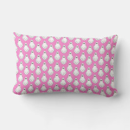 Almofada Lombar Padrão de Fantasma Rosa Fofo Assustador