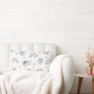 Almofada Lombar Padrão De Flor E Boho Sem Costura