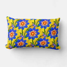 Almofada Lombar Padrão de Flores de Abstrato Bonito