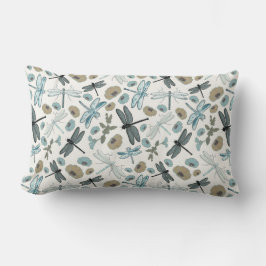 Almofada Lombar Padrão de Flores de Dragões Chic