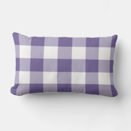 Almofada Lombar Padrão de Gingham Roxo Ultra Violeta Verificado