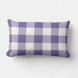 Almofada Lombar Padrão de Gingham Roxo Ultra Violeta Verificado