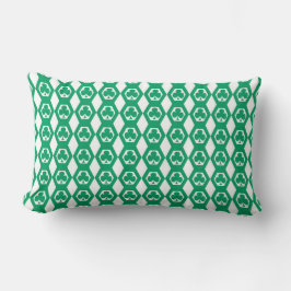 Almofada Lombar Padrão de Hexágono Branco Verde Trevo