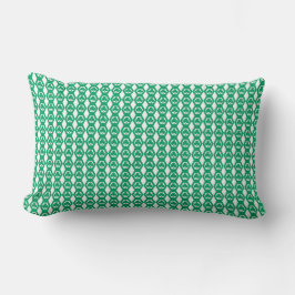 Almofada Lombar Padrão de Hexágono Branco Verde Trevo
