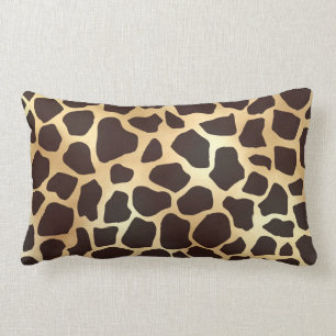 Almofada Lombar Padrão de Impressão Animal Marrom Giraffe Dourado