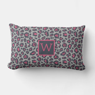 Almofada Lombar Padrão de Impressão do Leopardo de Cinza Rosa Quen
