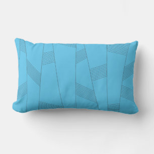 Almofada Lombar Padrão de linha abstrato azul, simples, elegante