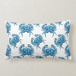 Almofada Lombar Padrão de litoral clássico do caranguejo azul