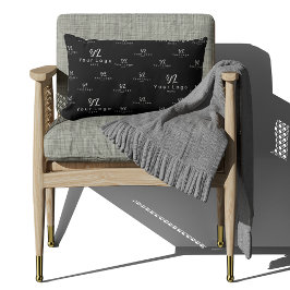 Almofada Lombar Padrão de logotipo preto Marca comercial Empresa s