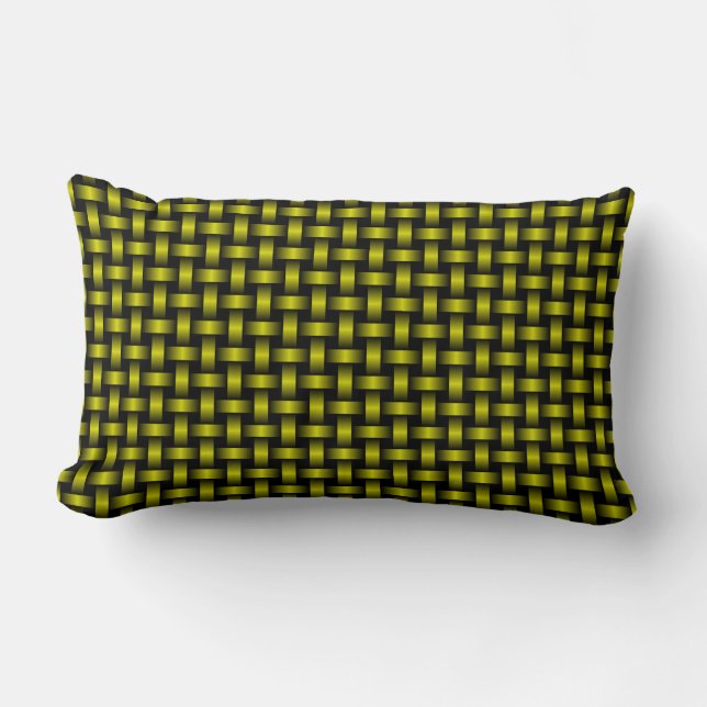 Almofada Lombar Padrão de Onda Preta Amarelo (Frente)