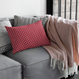 Almofada Lombar Padrão de Pontos Polka Burgundy Fofo