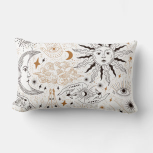 Almofada Lombar Padrão de Símbolos de Elemento Mágico Celestial