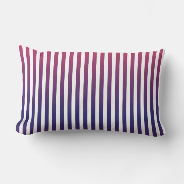Almofada Lombar Padrão de Stripes de Ombre Roxo (Frente)
