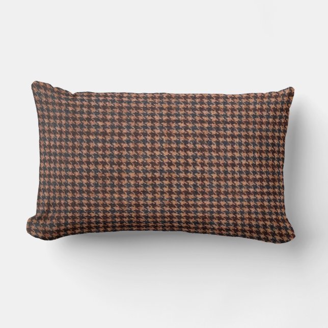 Almofada Lombar Padrão de tweed marrom (Frente)