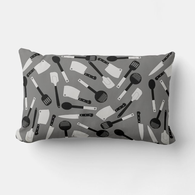 Almofada Lombar Padrão de Utensílios de cozinhar (Frente)