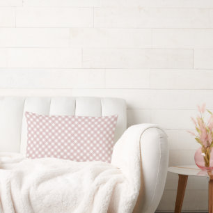 Almofada Lombar Padrão de Xadrez de Sombreado Rosa Maciço Minimali