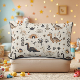 Almofada Lombar Padrão do Dinossauro da Selva de Boho