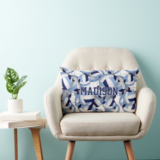 Almofada Lombar Padrão do Volleybolas w marinho bkgrd lt azul (Cadeira)