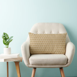 Almofada Lombar Padrão Dourado de Starburst Rattan do século médio