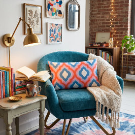 Almofada Lombar Padrão Ecletismo Retro Ikat