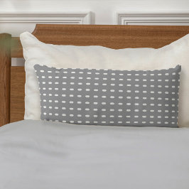 Almofada Lombar Padrão Elegante Cinza Branco Chic Geométrico