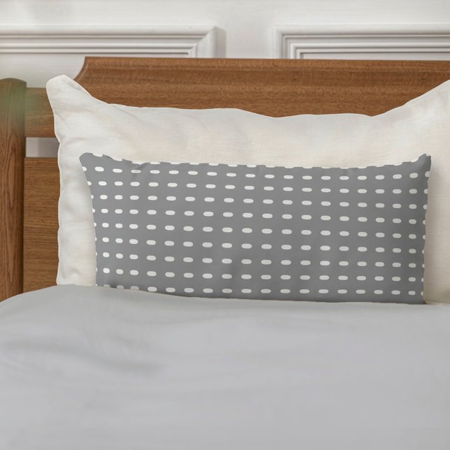 Almofada Lombar Padrão Elegante Cinza Branco Chic Geométrico (Criador carregado)