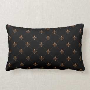 Almofada Lombar Padrão Elegante de luxo de Fleur De Lis Dourado P