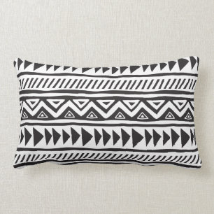 Almofada Lombar Padrão Étnico Africano Negro E Branco