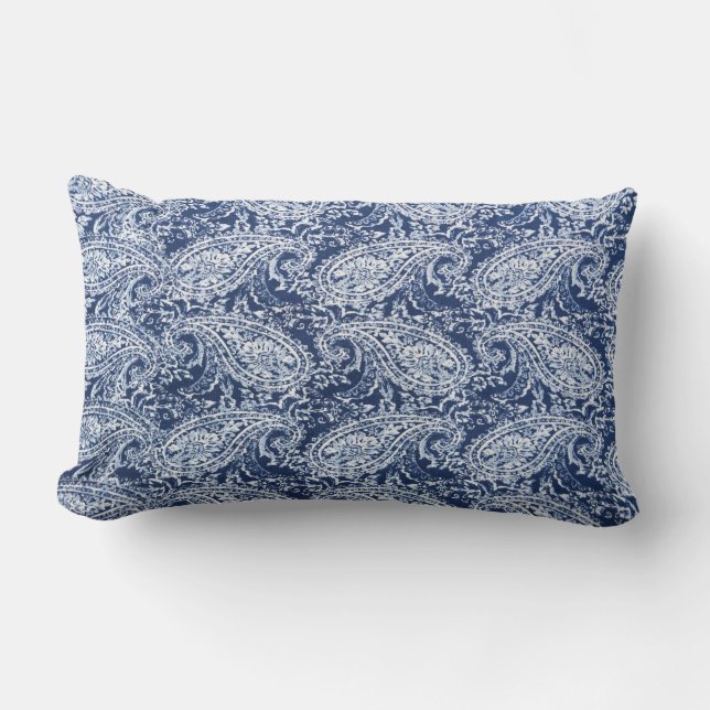 Almofada Lombar Padrão floral azul (Frente)