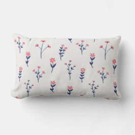 Almofada Lombar Padrão Floral Botânico Vitoriano Escuro e Sombrio