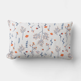 Almofada Lombar Padrão Floral Botânico Vitoriano Escuro e Sombrio