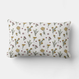Almofada Lombar Padrão Floral Botânico Vitoriano Escuro e Sombrio