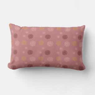 Almofada Lombar Padrão floral dourado, cor-de-rosa e rosa, antigo,