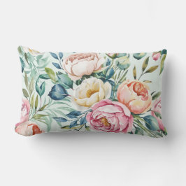 Almofada Lombar Padrão Floral Pastel Sem Costura