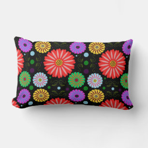 Almofada Lombar Padrão Floral Retro Brilhante Arte Folclórica Colo