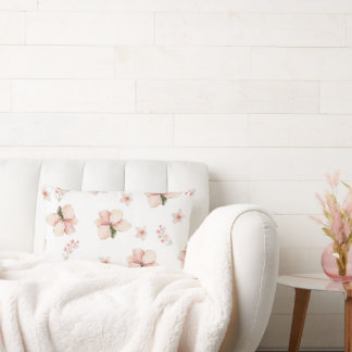 Almofada Lombar Padrão Floral Sem Costura com Aquarela Suave