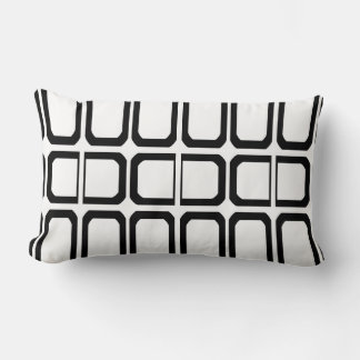 Almofada Lombar Padrão Geométrico Preto e Branco