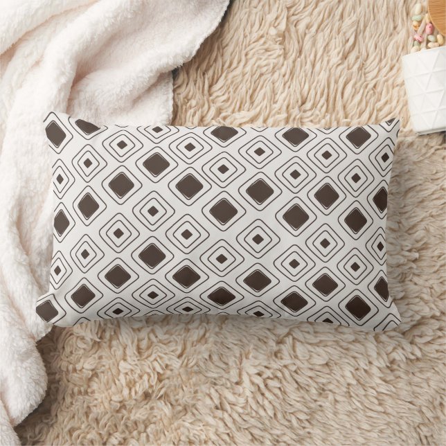 Almofada Lombar Padrão Geométrico Tribal Azteca Boho Soft Neutro (Cobertor)