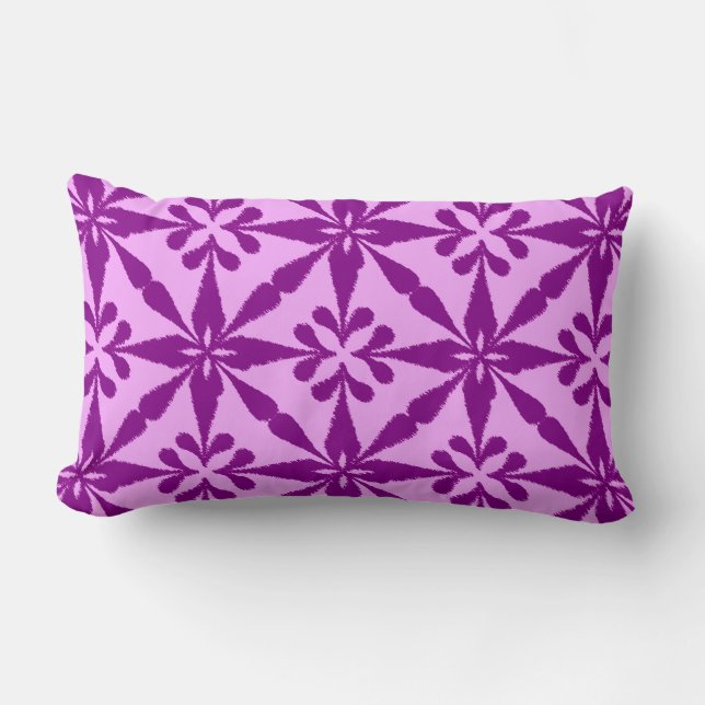 Almofada Lombar Padrão Ikat Star - Violet and Orchid (Frente)